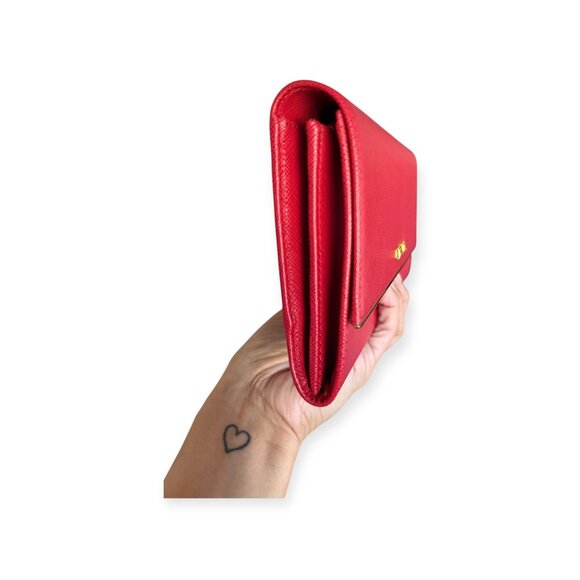 Prada Saffiano Large Red Leather Wallet | Box + COA - Picture 4 of 8